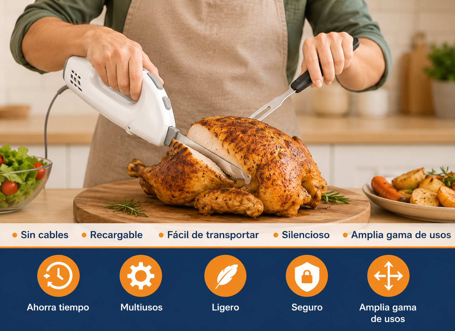 Cuchillo Eléctrico de Cocina RAF R.32000 150W