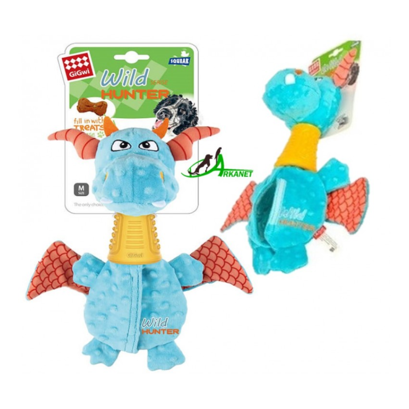 PELUCHE DINOSAUR-PLUSH DOG TOY WITH TPR NECK