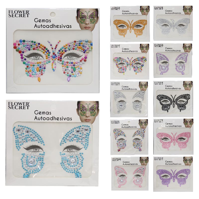 Gemas Autoadhesivas Mariposa – Pack de 12 Diseños para Fiestas y Halloween