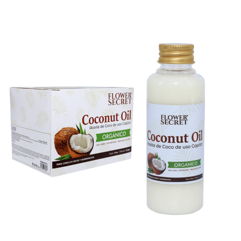 Aceite de coco orgánico para cabello seco Flower Secret 110 ml