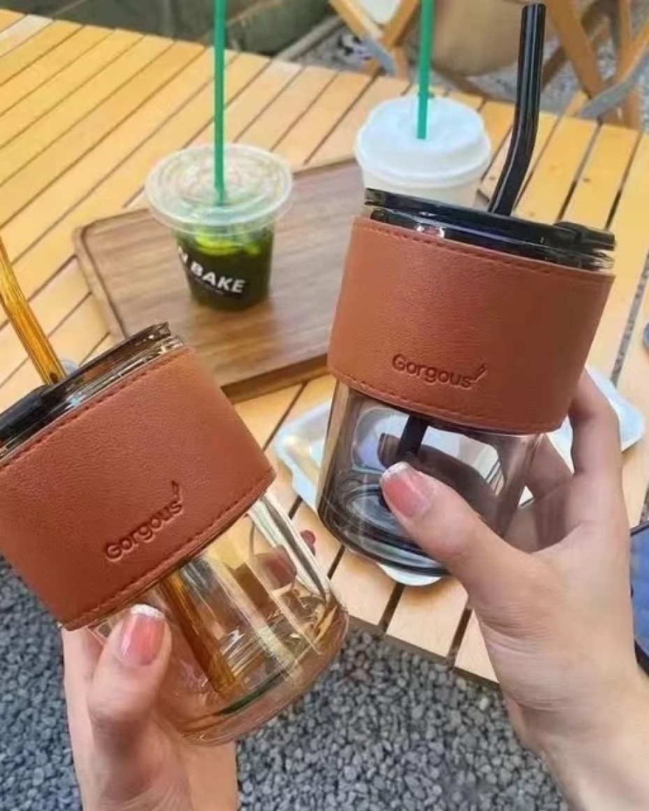 Vaso-Taza de Vidrio para Café 400 ml con Sorbete