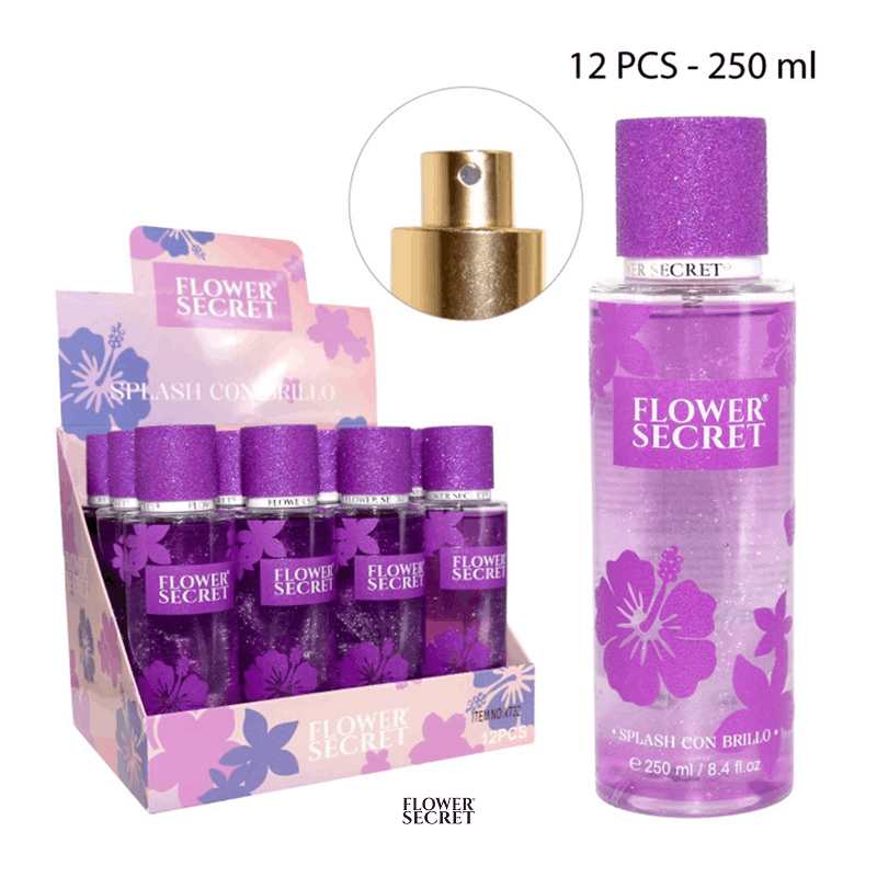 Splash Con Brillo Flower Secret 250ml x 12pzs / 15