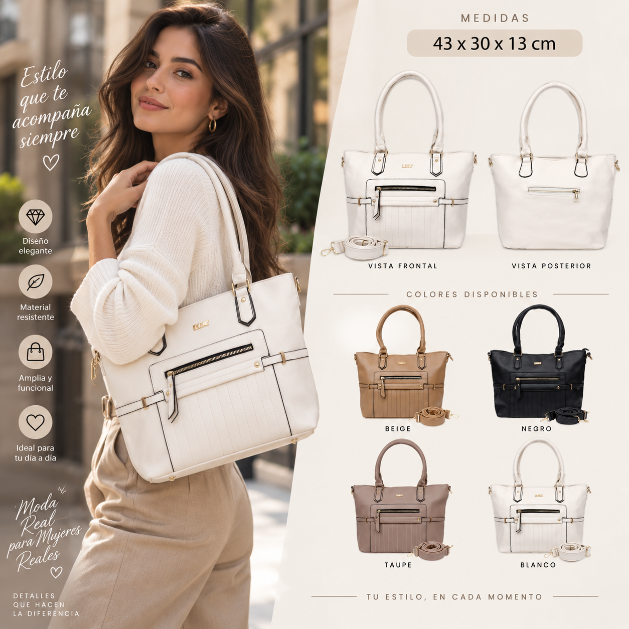 Cartera Tote Grande para Mujer