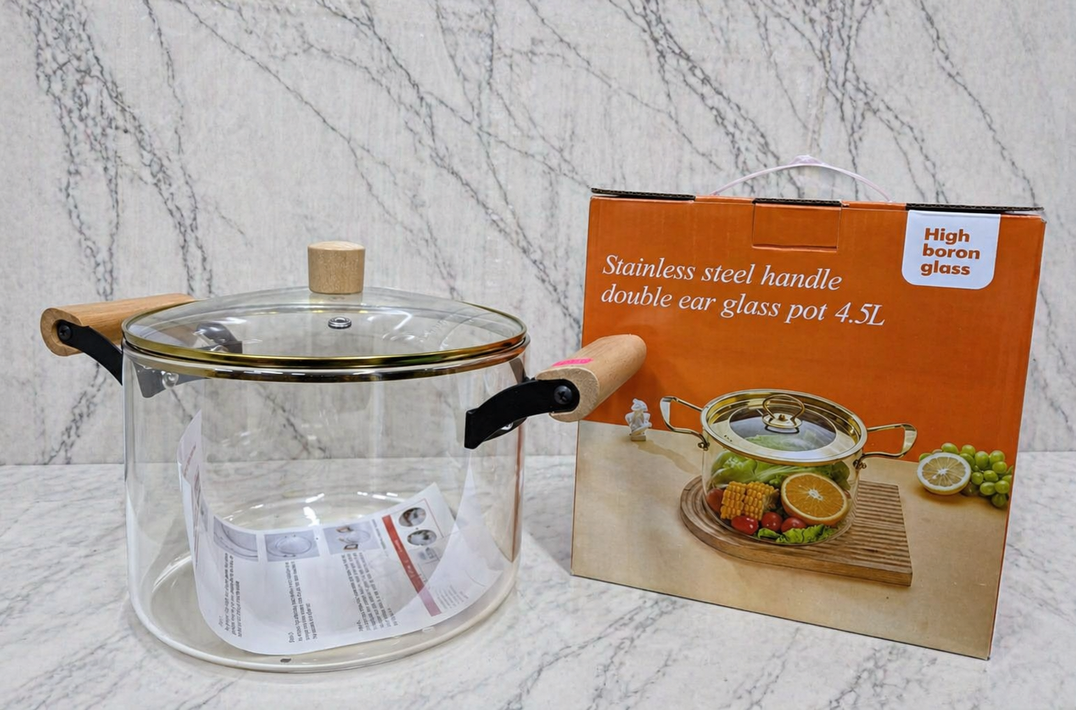 Olla de Vidrio Borosilicato 4.5L modelo MS-3485