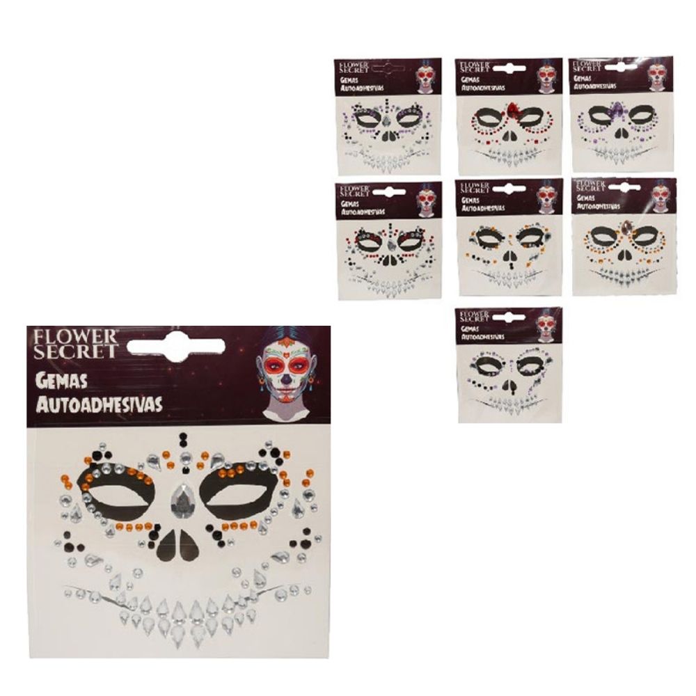 Gemas Faciales Autoadhesivas – Pack de 8 Modelos para Halloween y Fiestas