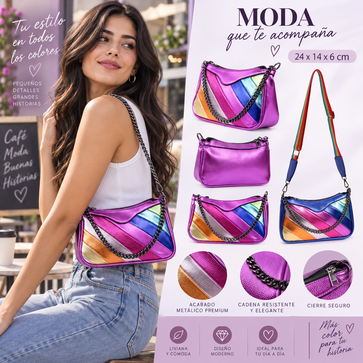Cartera Multicolor para Mujer
