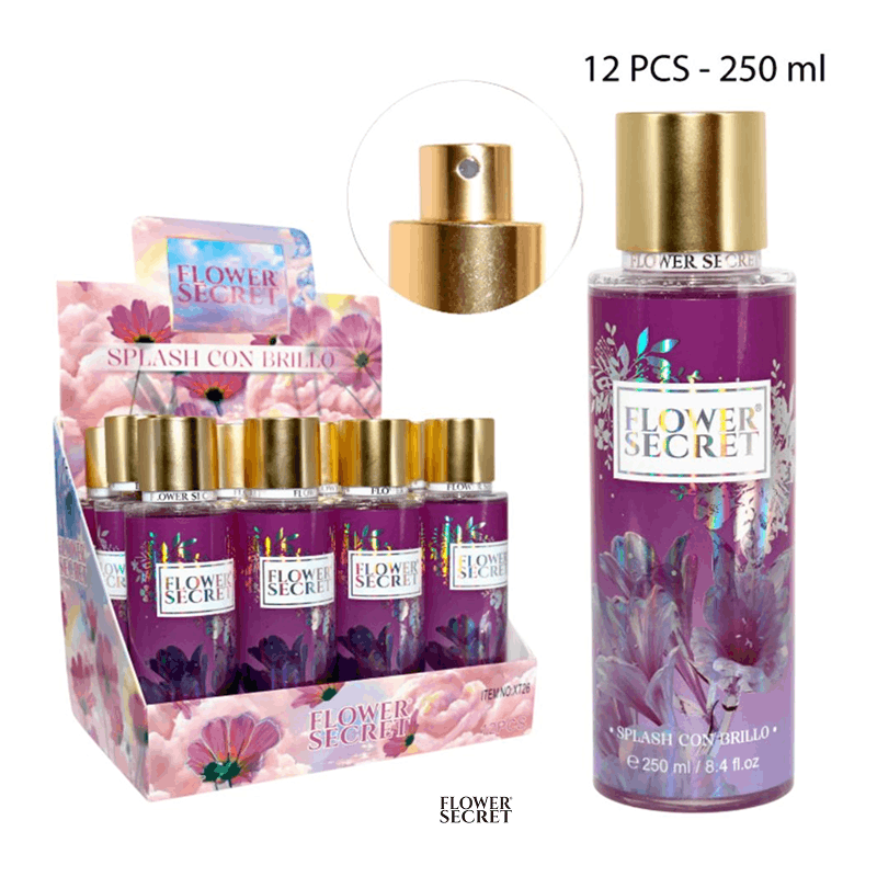 Splash Con Brillo Flower Secret 250ml x 12pzs / 2