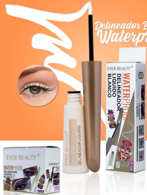 Delineador Líquido Blanco Waterproof Ever Beauty