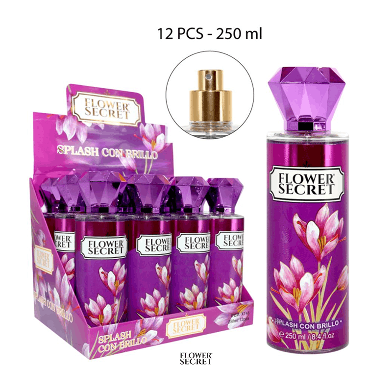 Splash Con Brillo Flower Secret 250ml x 12pzs / 10