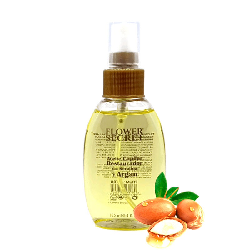 Aceite capilar restaurador con keratina y argán Flower Secret 125 ml