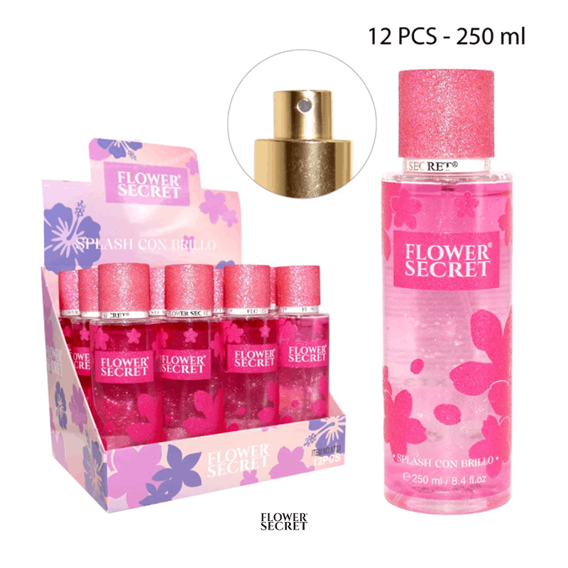 Splash Con Brillo Flower Secret 250ml x 12pzs / 14