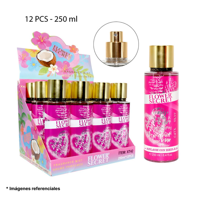 Splash Con Brillo Flower Secret 250ml 12pzs