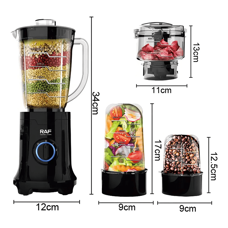 Licuadora eléctrica RAF 4 en 1 de 2.5L R.2866