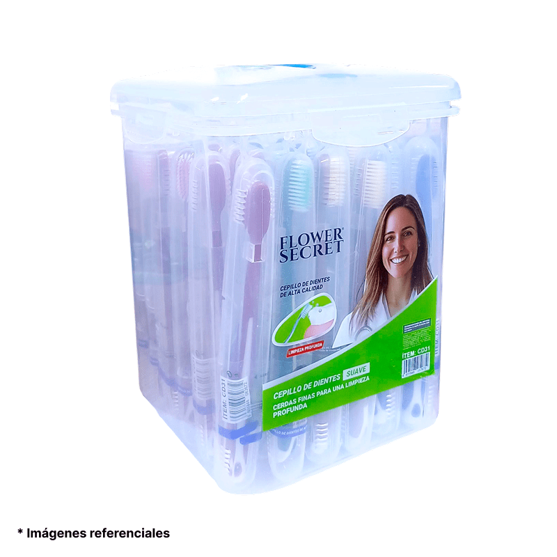 Cepillo de dientes cerdas suaves Flower Secret set de 40 unidades