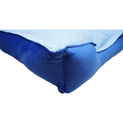 CAMA PARA PERRO Y GATO COLOR AZUL CON ESTRELLITAS