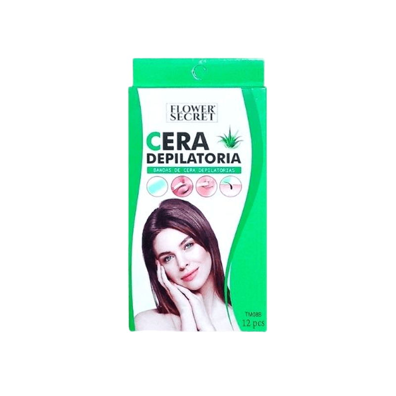Bandas de cera depilatorias para el rostro Flower Secret aloe vera 12pcs