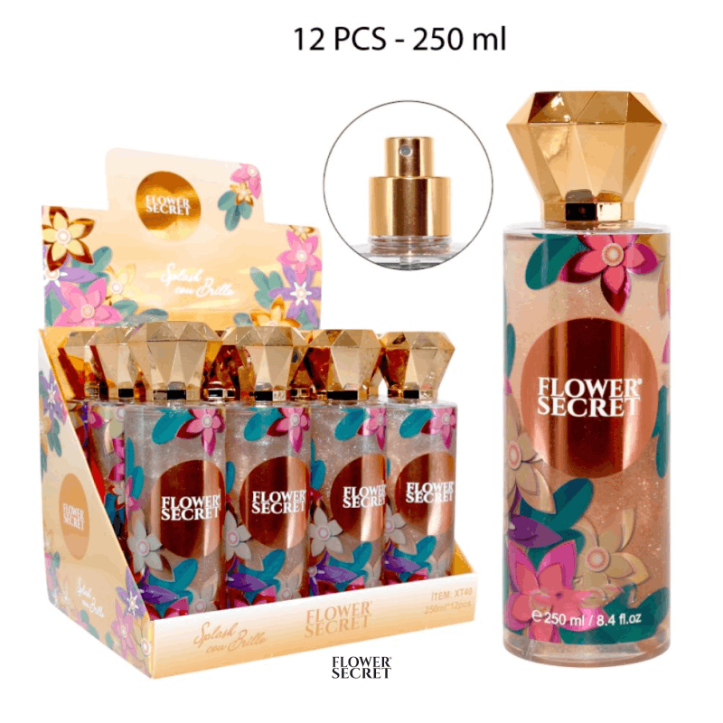 Splash Con Brillo Flower Secret 250ml x 12pzs / 3
