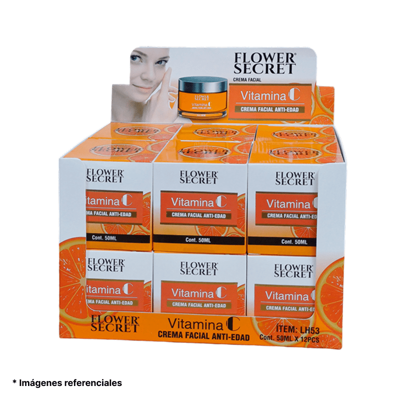 Crema facial antiarrugas con vitamina c Flower Secret 50 ml
