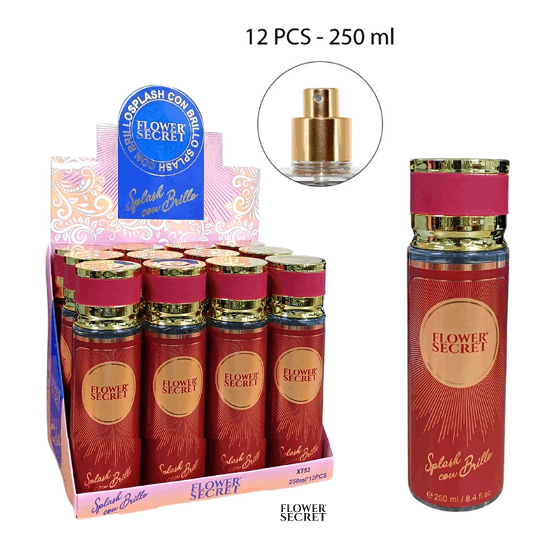 Splash Con Brillo Flower Secret 250ml x 12pzs / 4