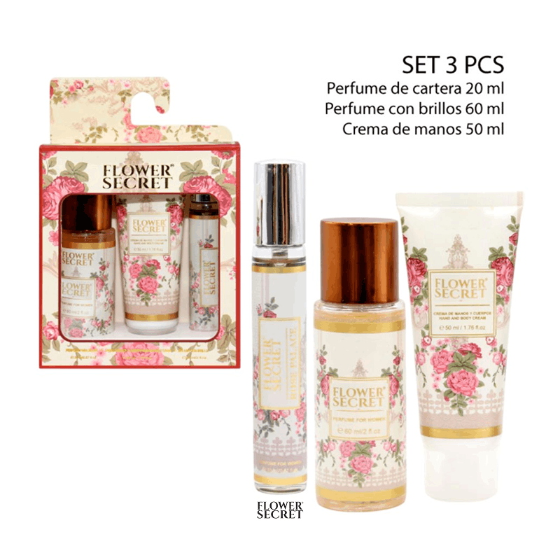 Splash Con Brillo 60ml + Crema De Manos Y Cuerpo 50ml + Perfume Mujer 20ml- Set De 3pcs / 3