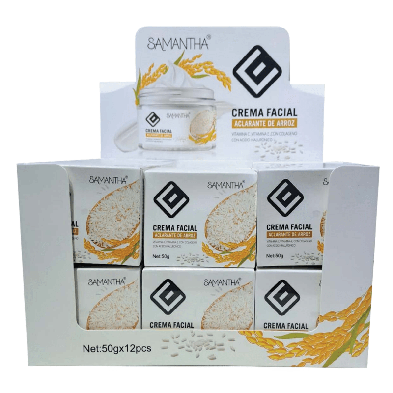 Crema facial aclarante de arroz Samantha