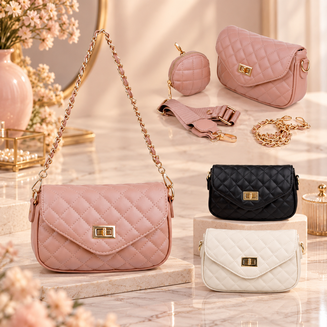 Cartera para Mujer con Accesorios