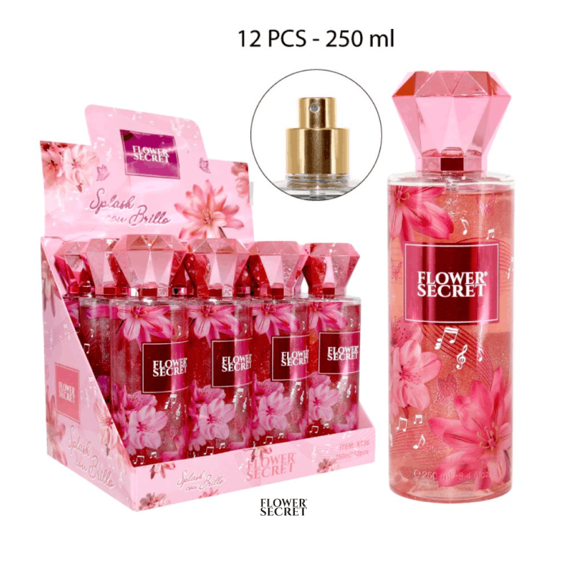 Splash Con Brillo Flower Secret 250ml x 12pzs / 13