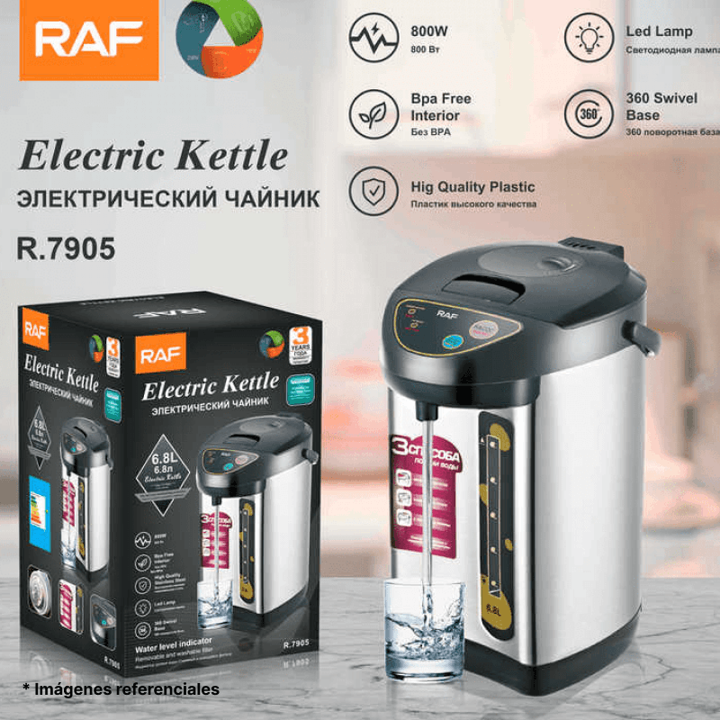 Hervidor Electrico De Acero Inoxidable RAF De 6.8 Mantenimiento De Calor 8 - 10hrs Lt R7905