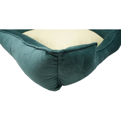 CAMA PARA PERRO Y GATO BICOLOR: VERDE Y VERDE OSCURO