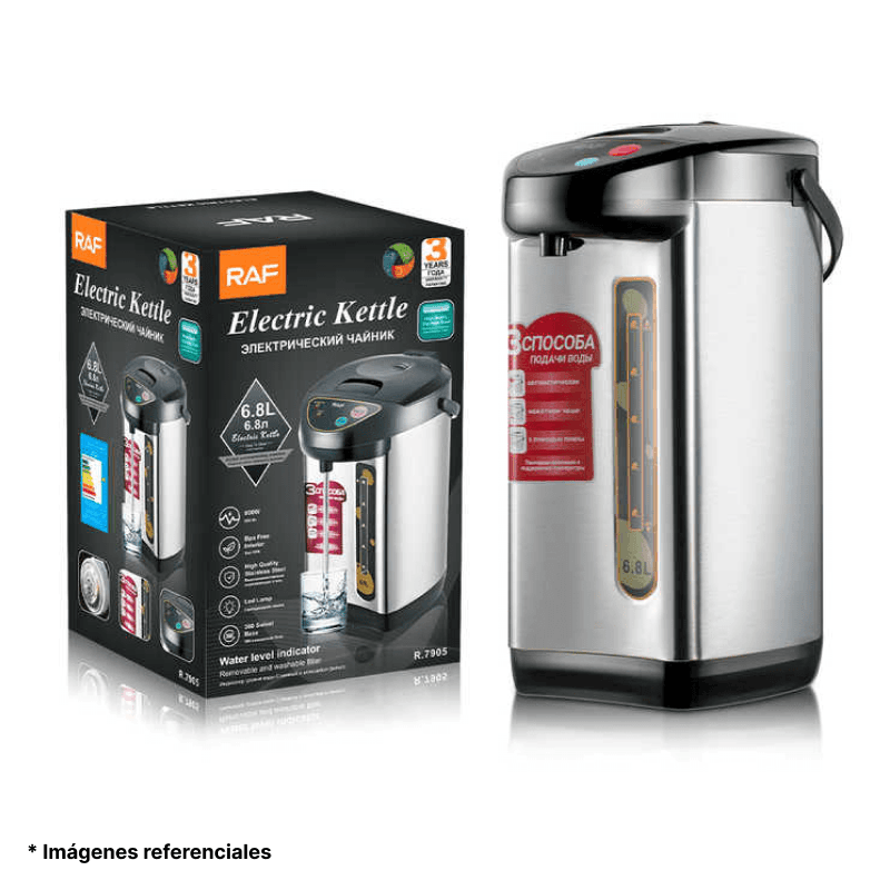 Hervidor Electrico De Acero Inoxidable RAF De 6.8 Mantenimiento De Calor 8 - 10hrs Lt R7905