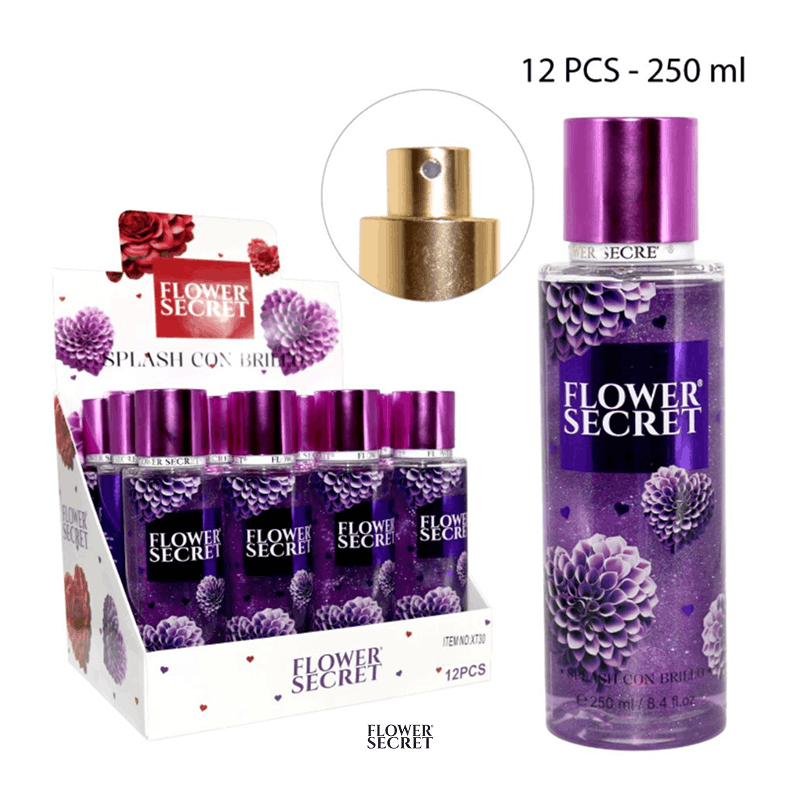 Splash Con Brillo Flower Secret 250ml x 12pzs / 17