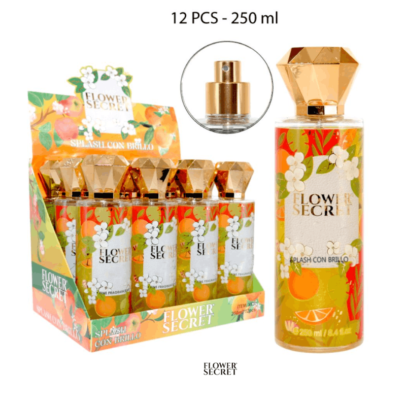 Splash Con Brillo Flower Secret 250ml x 12pzs / 1