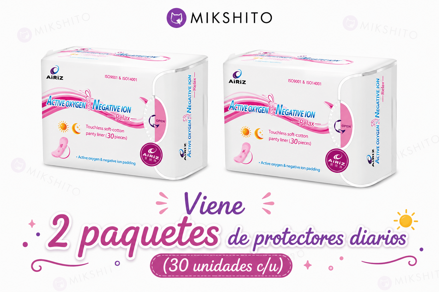 Set de Toallas Higiénicas Airiz x 6 Paquetes – Día y Noche
