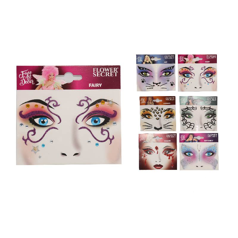 Sticker Autoadhesivo para rostro - Set de 6 Diseños